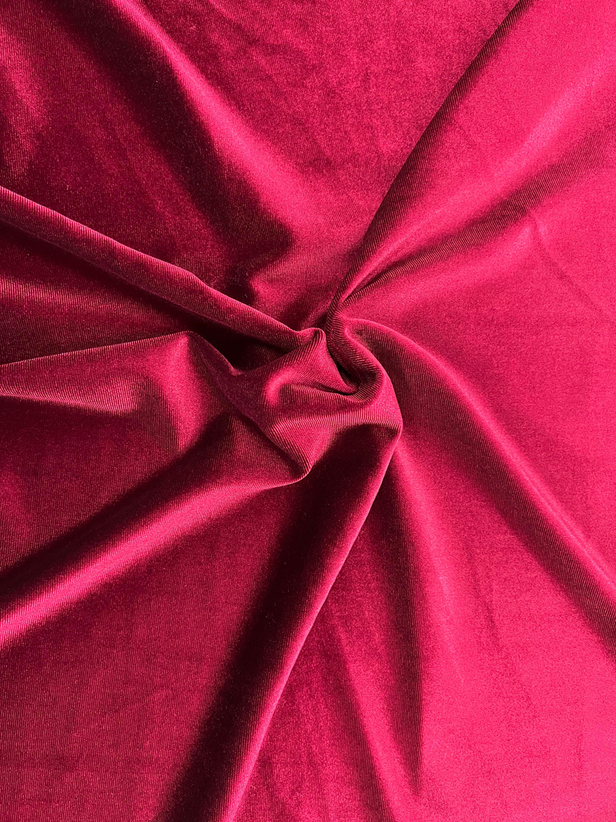 Stretch Velour Burgundy 