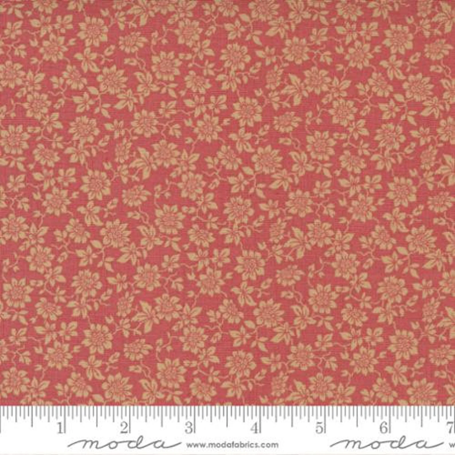 Moda French General Bonheur De Jour Toussaint Floral Faded Red 13915-13