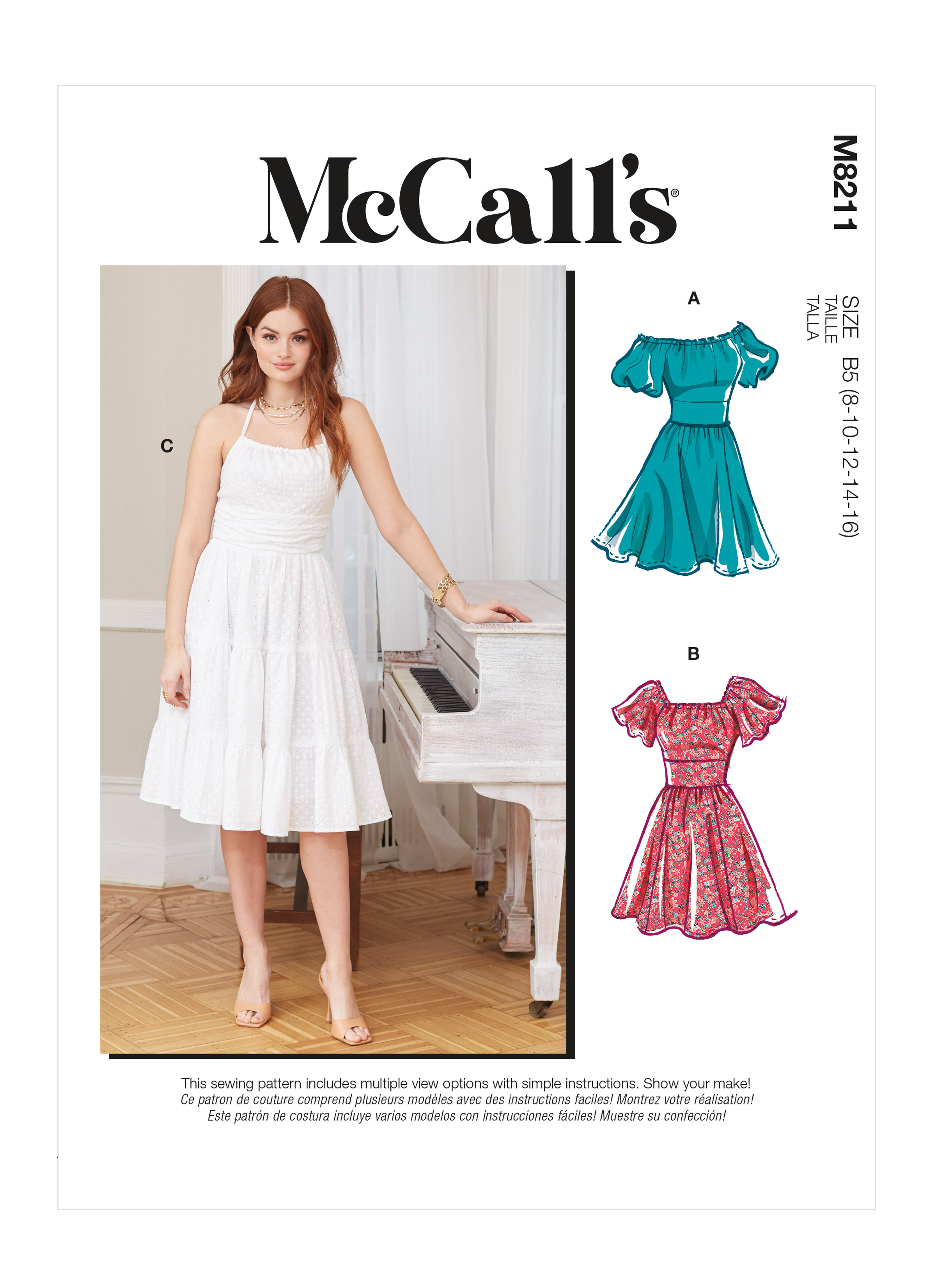 MCCALL'S MISSES' & WOMEN'S DRESSES 8211 SIZE 18W-20W-22W-24W RR