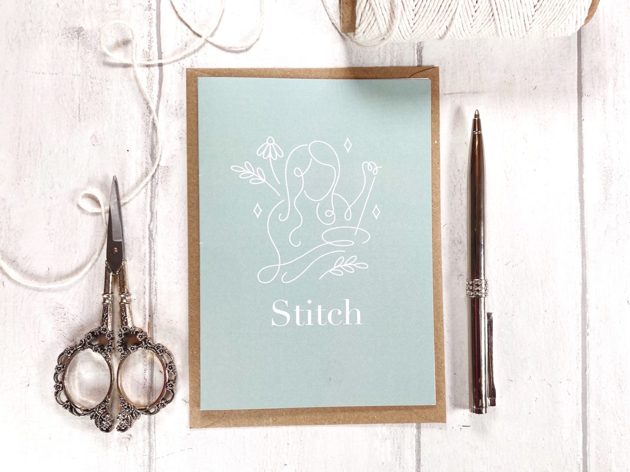 Craft Girl Stitch Greeting Card 