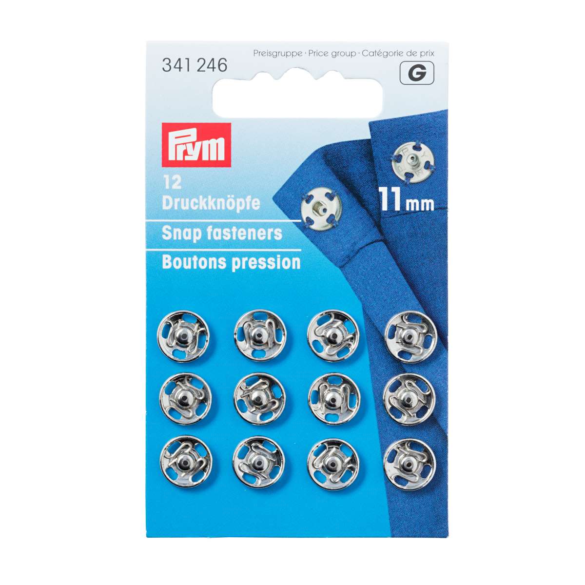 Prym Snap fasteners, 11mm, silver-coloured