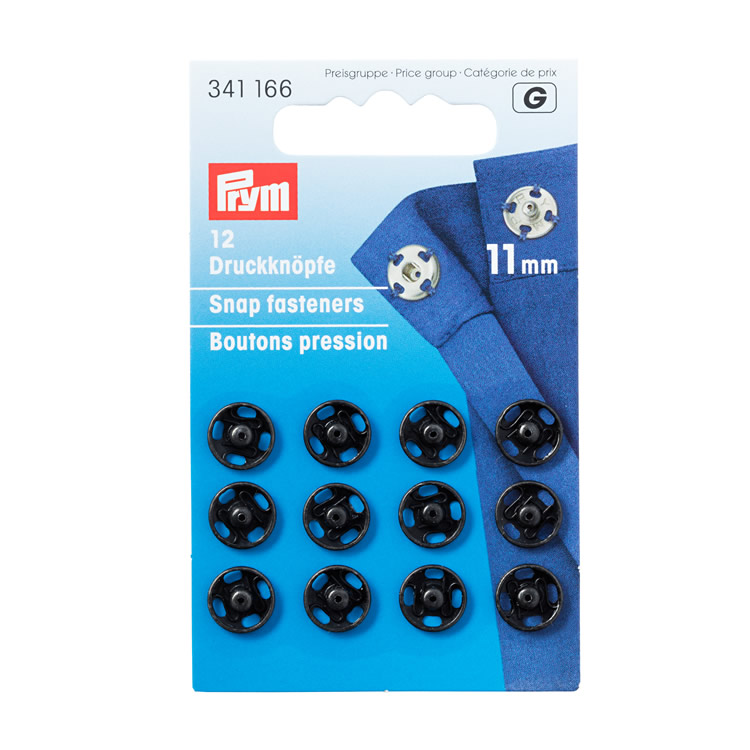 Prym Snap fasteners, 11mm, black