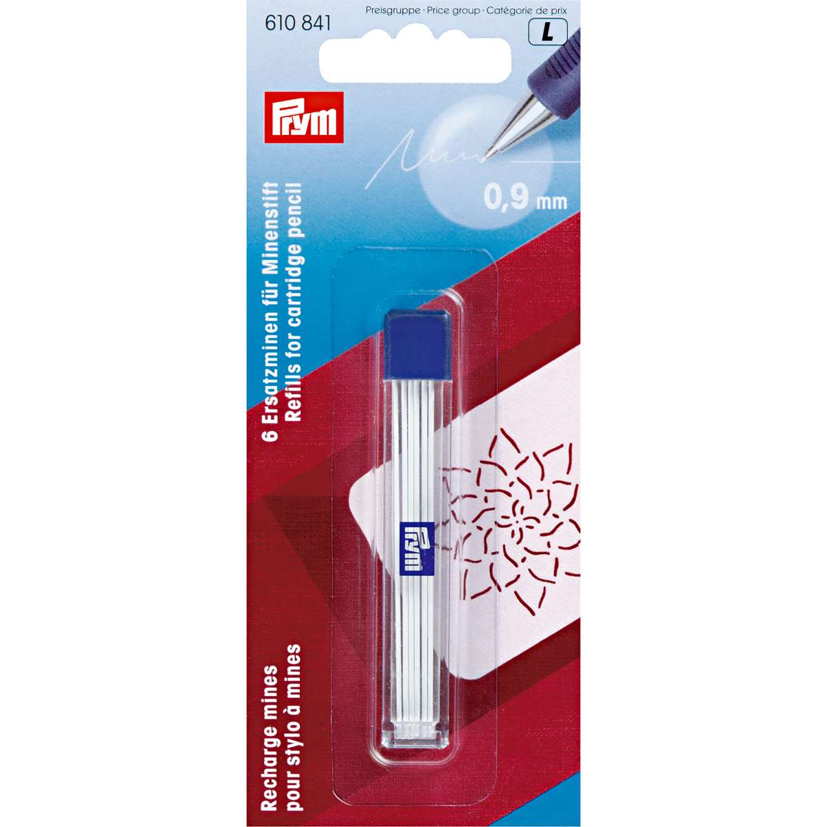 Prym refills for cartridge pencil 0.9mm White