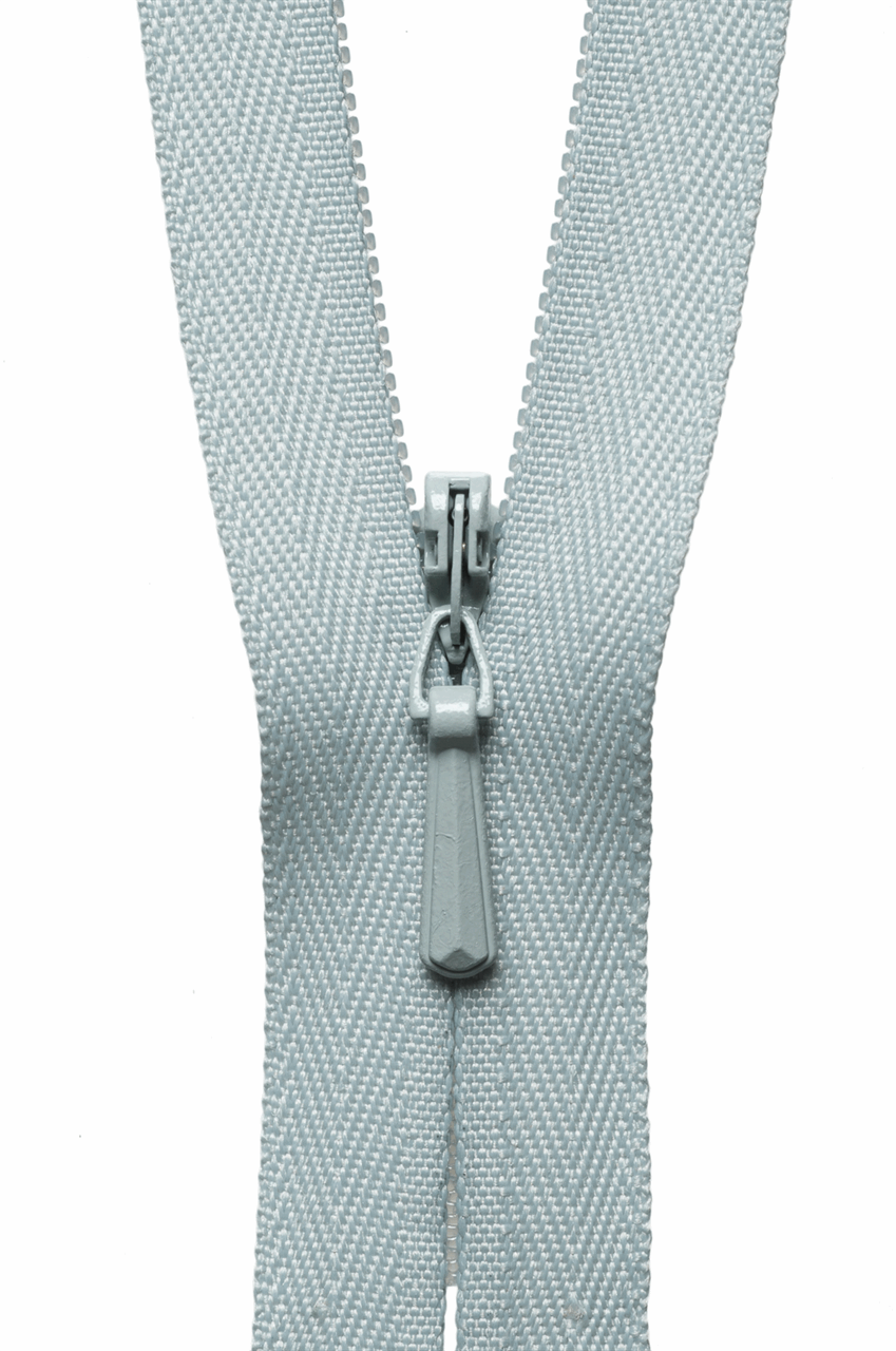 22 Inch Pale Grey Concealed Zip