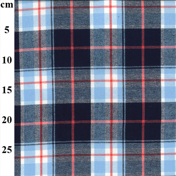 100% Cotton Flannel Check Blue