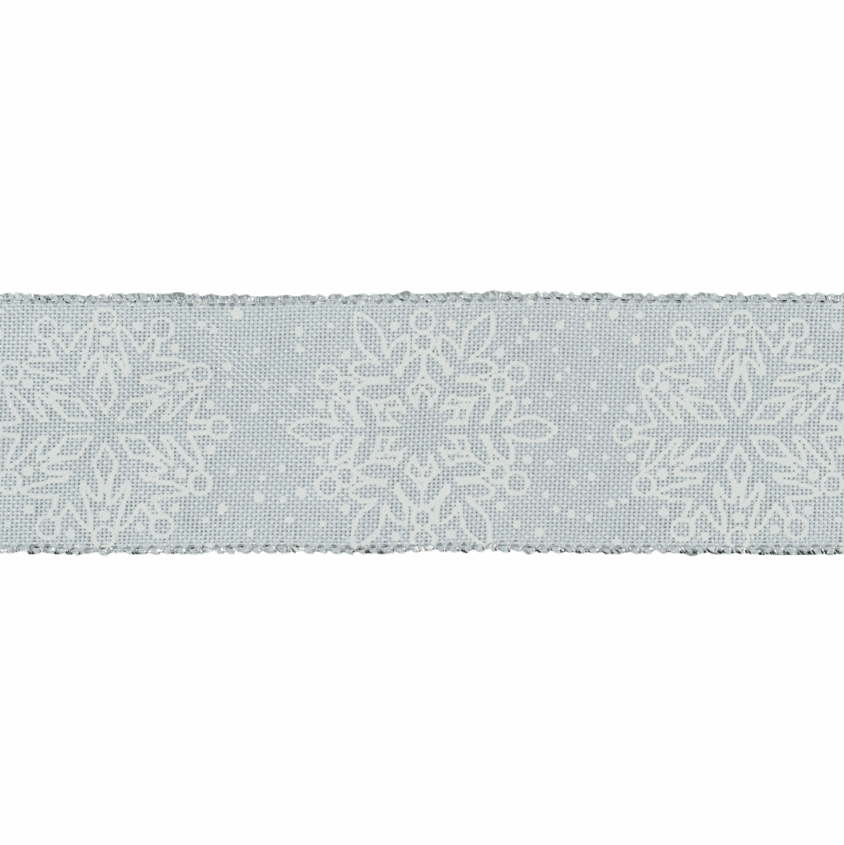 Premium Wire Edge Ribbon: 63mm: White Snowflake