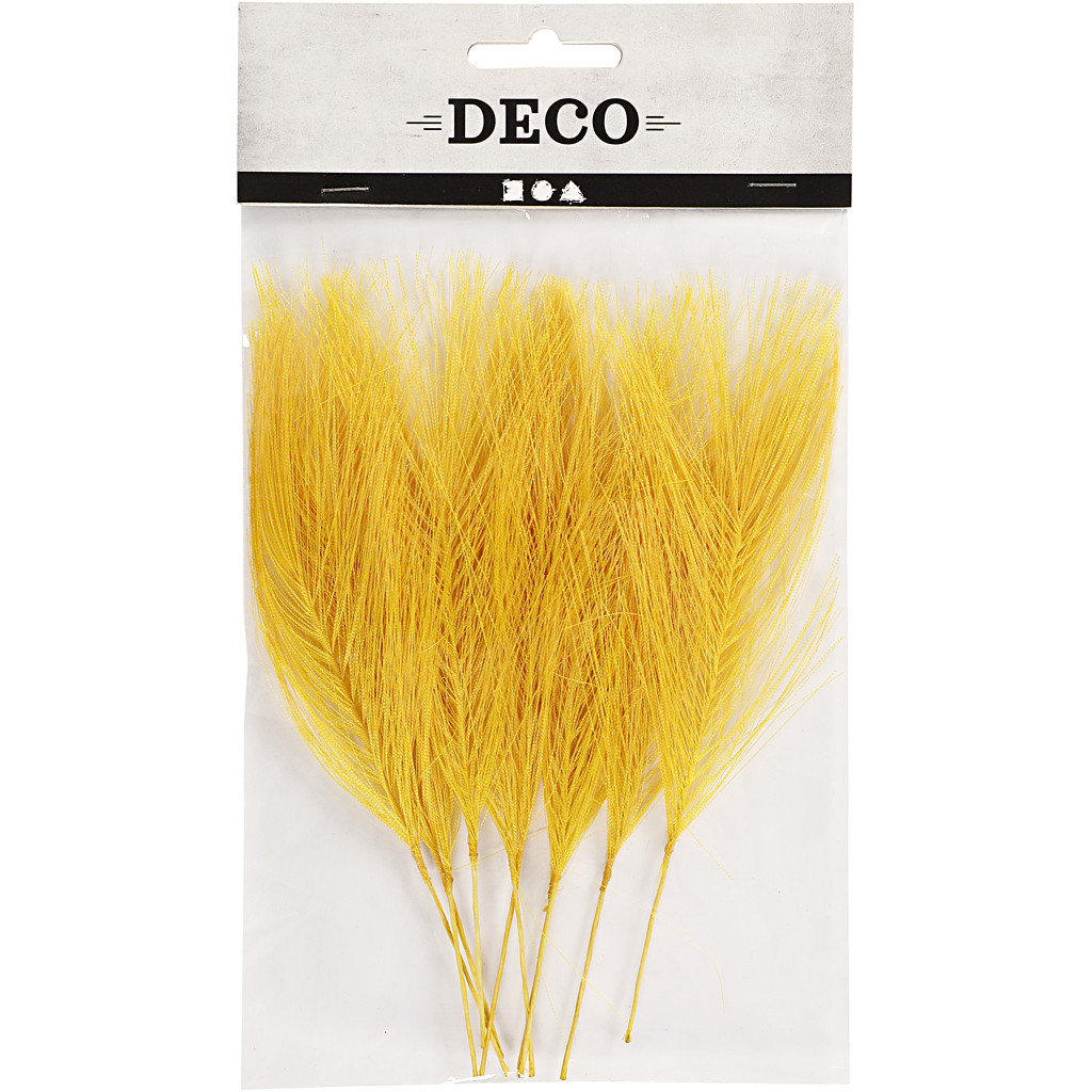 Artificial feathers in Yellow, 10pcs