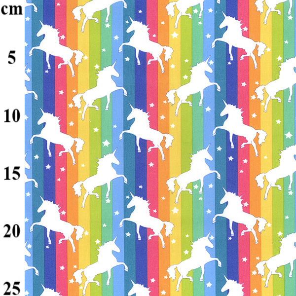 Rose & Hubble Cotton Poplin Unicorn Rainbow