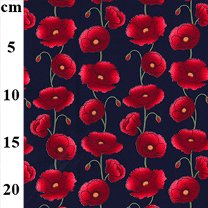 Rose & Hubble Cotton Poplin Poppies On Navy