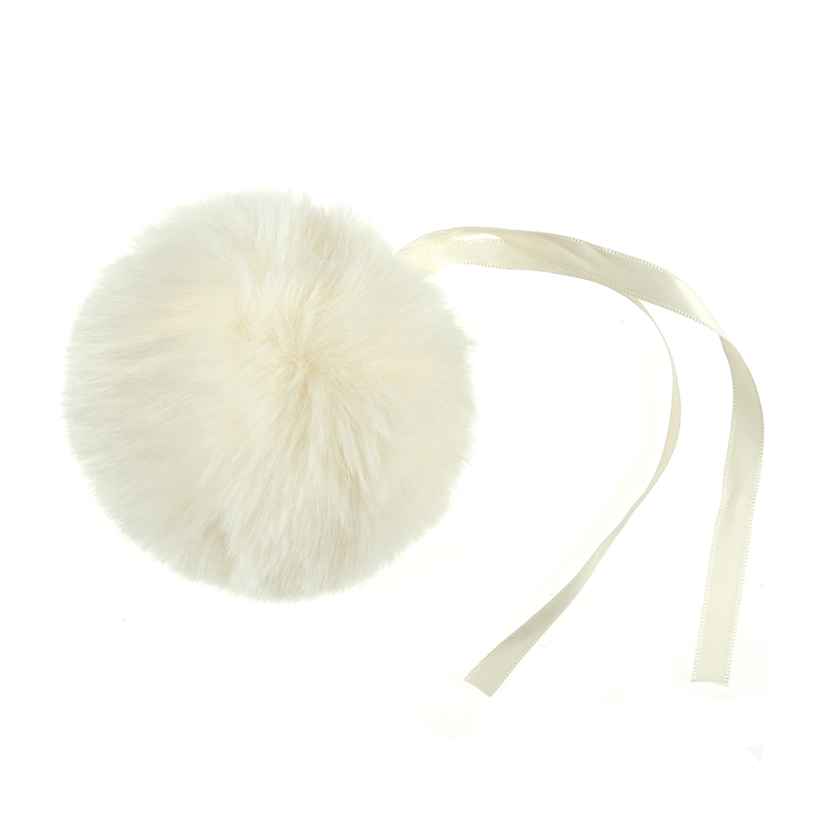 Pom Pom: Faux Fur: Large: 11cm: 1 Piece: Cream