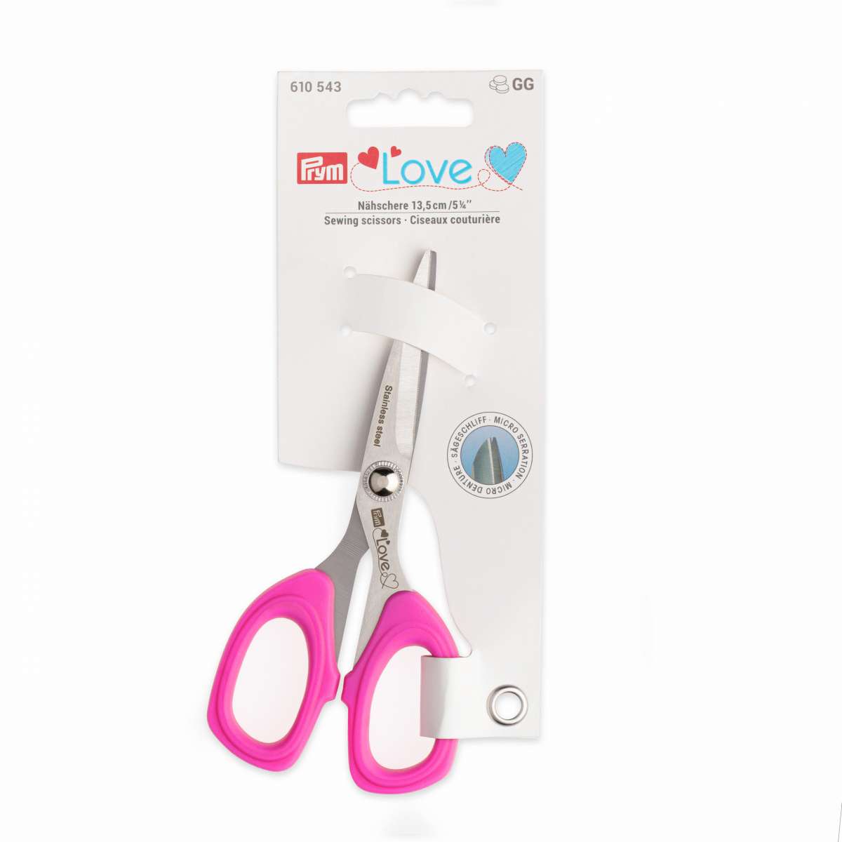 Prym Love Sewing Scissors With Micro Serration 13.5 cm/5Â¼'' Pink