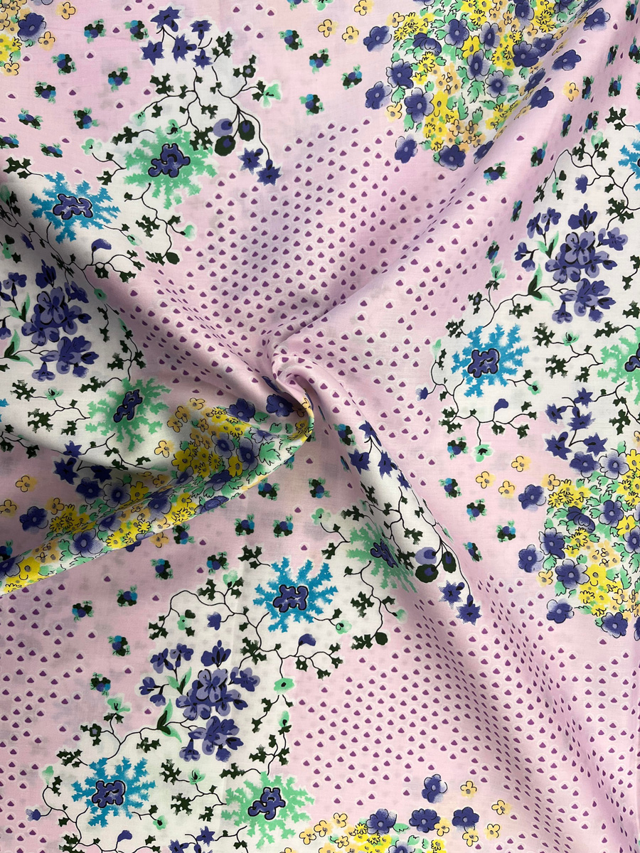 100% Cotton Florals on Lilac 