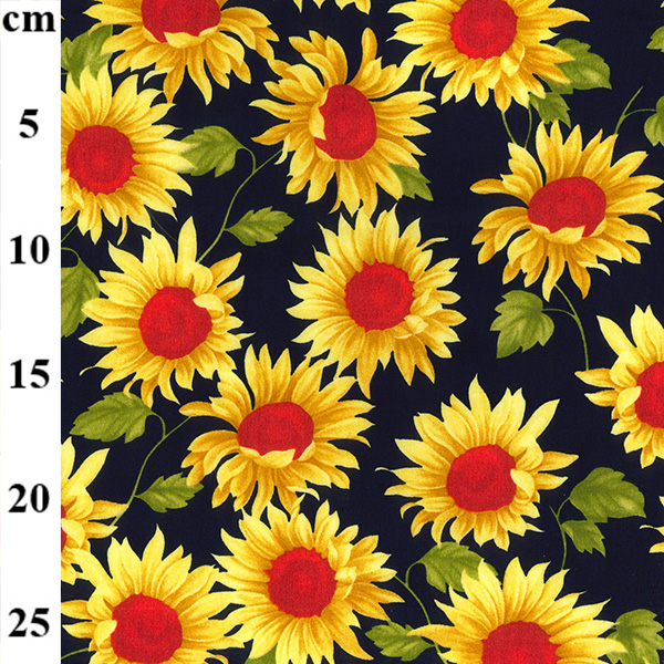 Rose & Hubble Cotton Poplin Sunflowers On Navy