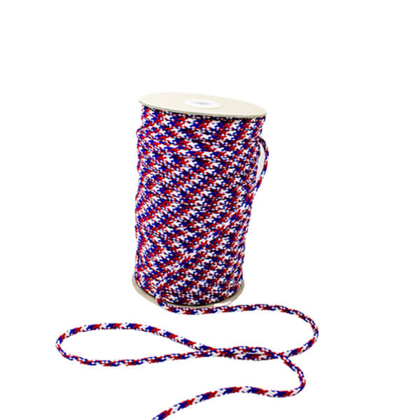 4mm Diameter Polyester Drawstring Cord Red/White/Blue