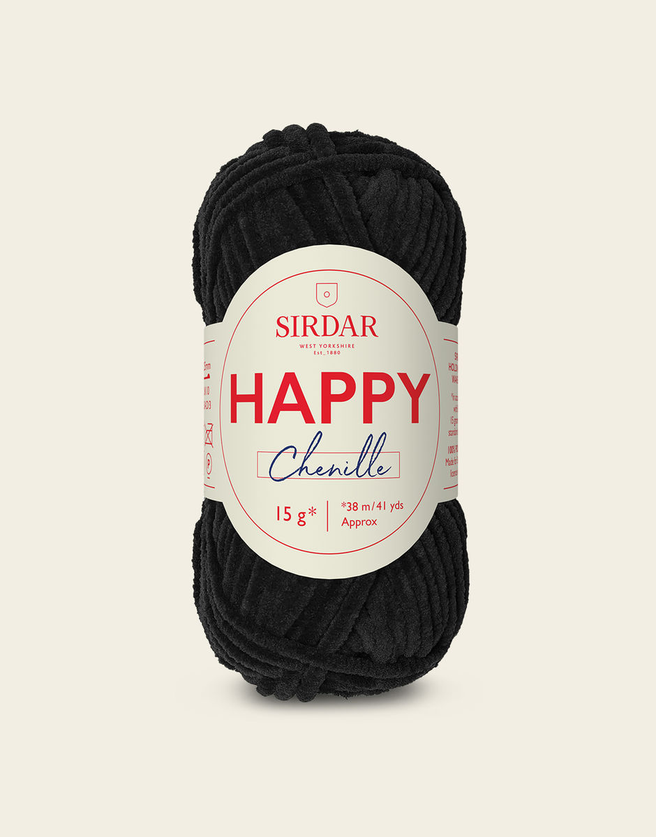 SIRDAR HAPPY CHENILLE, INK SPOT 022 15G BALL