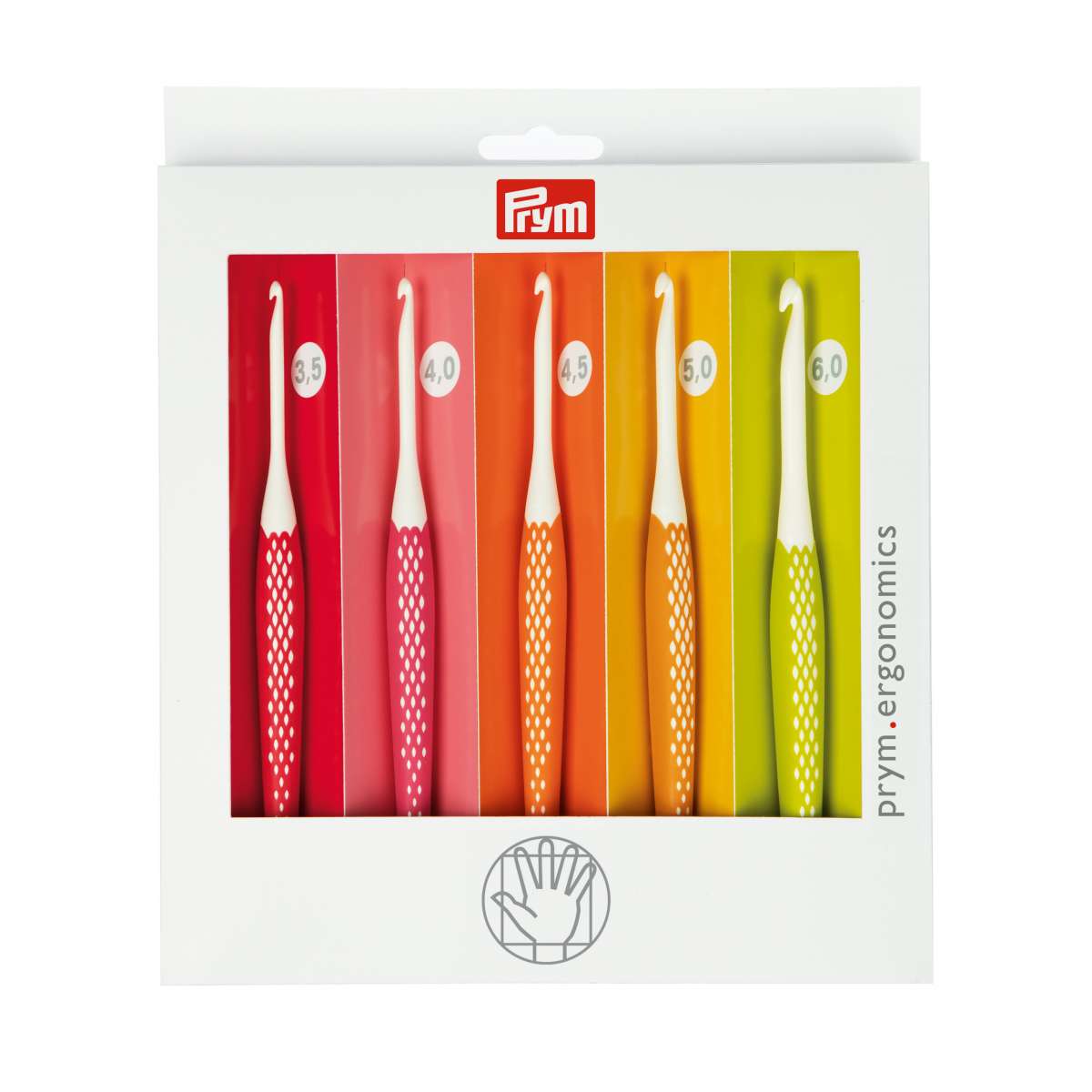 Crochet hook for wool set, Prym Ergonomics 3.5-6.0 mm