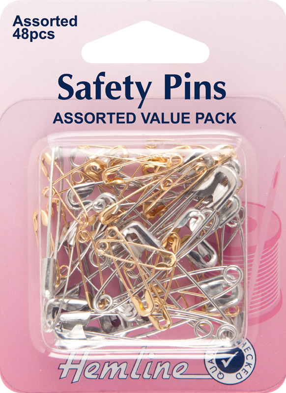 Hemline Safety Pins Assorted 