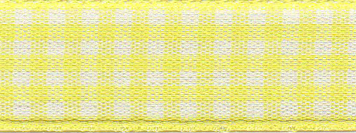 Lemon Gingham Ribbon 25mm