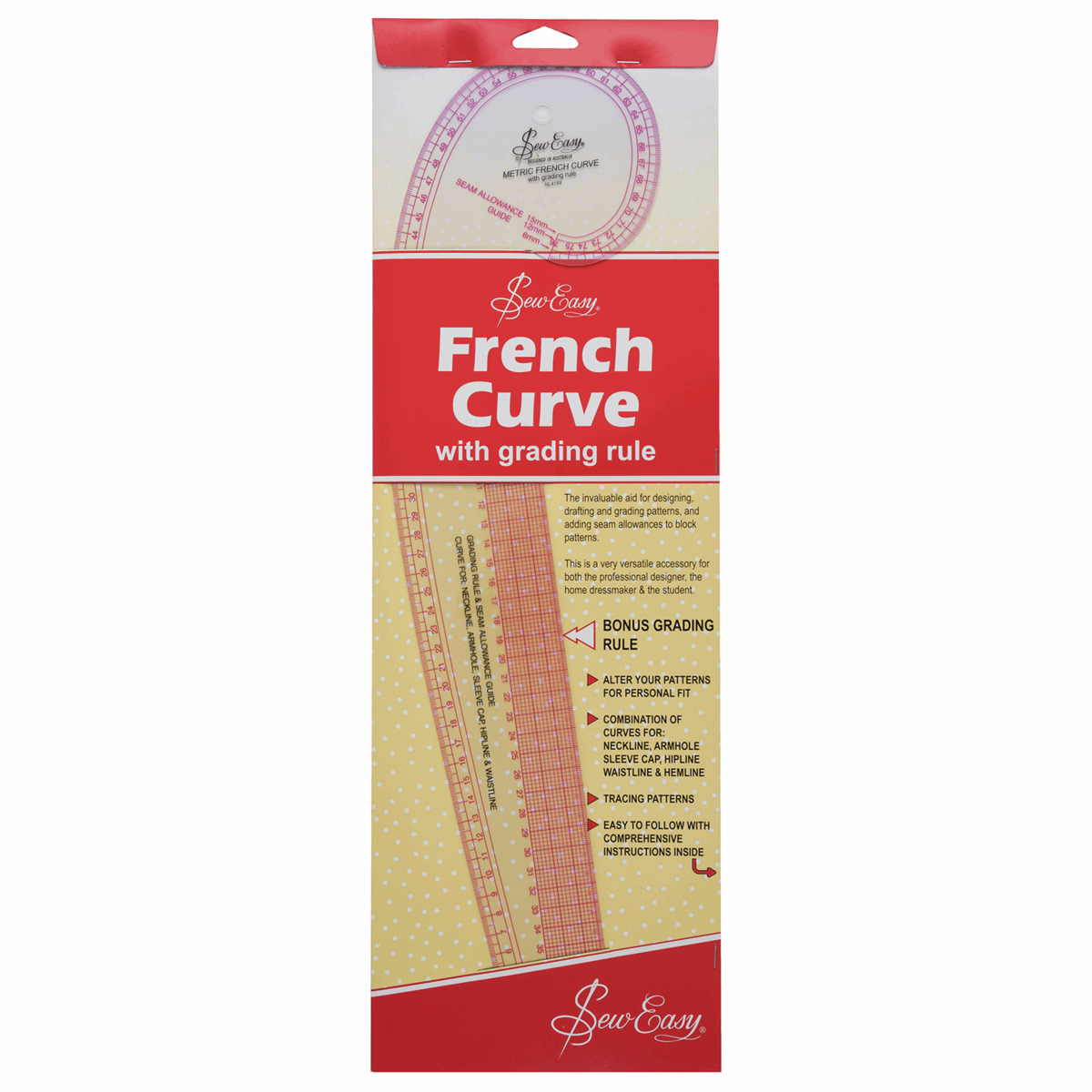 Sew Easy French Curve Ruler Metric