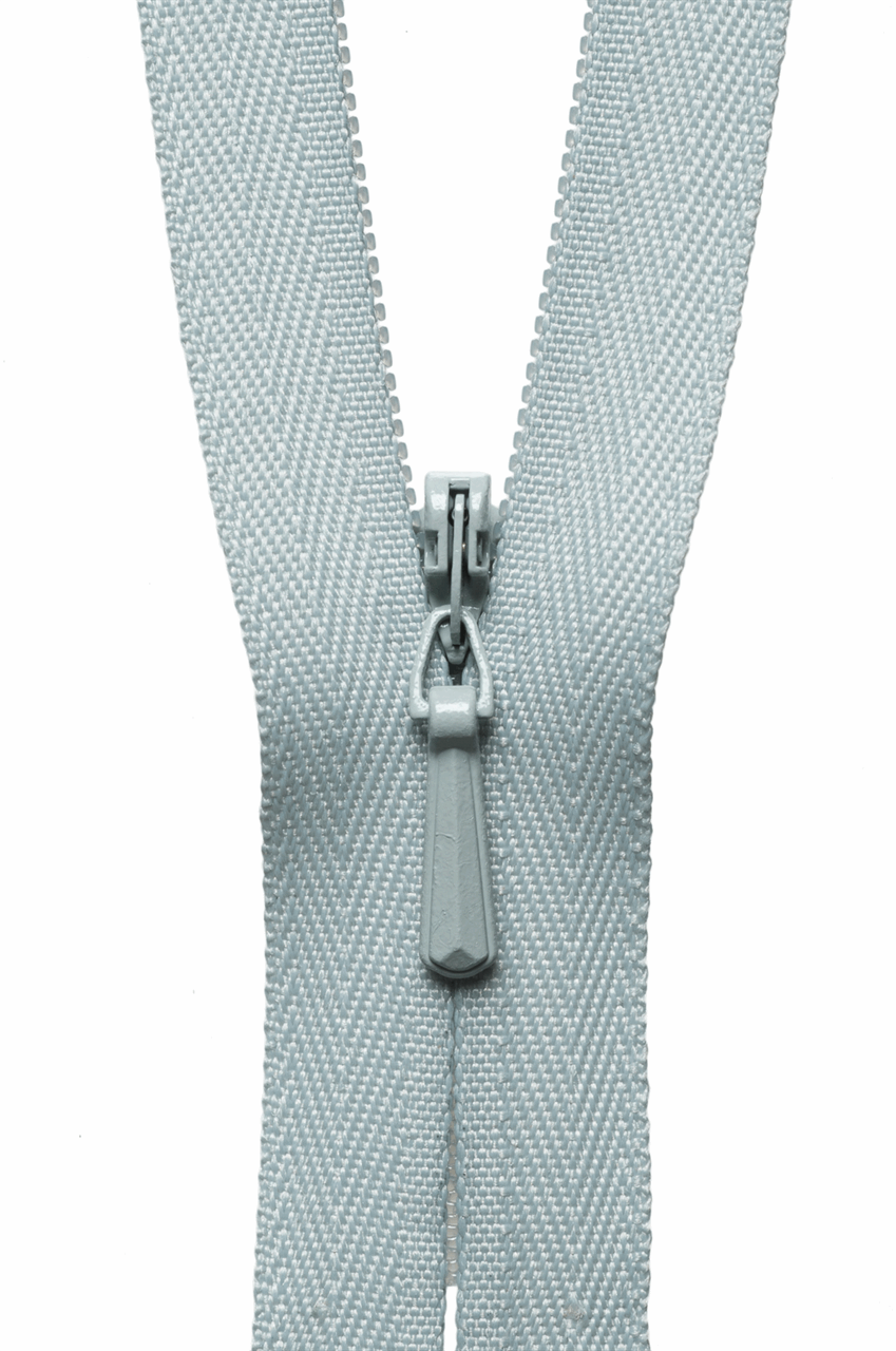 9 Inch Pale Grey Concealed Zip