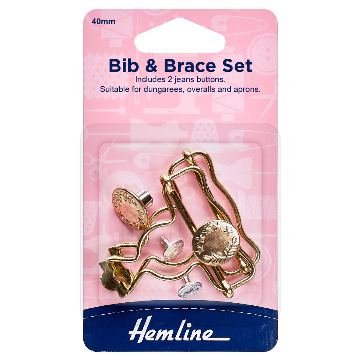 Bib and Brace Set: Gold: 40mm