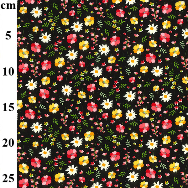 Rose & Hubble Cotton Poplin Florals On Black