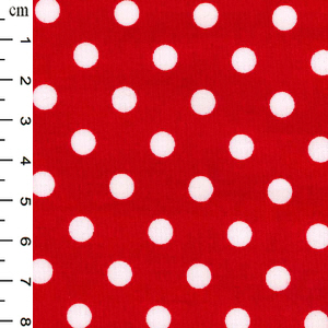 Rose & Hubble Cotton Poplin White On Red Spot