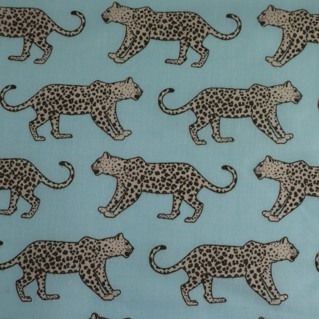 Polyester Cotton Print Leopard On Sky