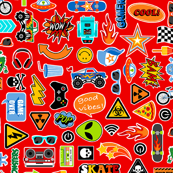 Monster Mash Icons On Red