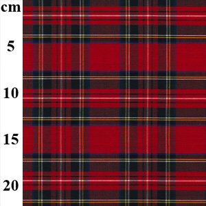 Light Weight Flat Woven Cotton Tartan Royal Stewart Red