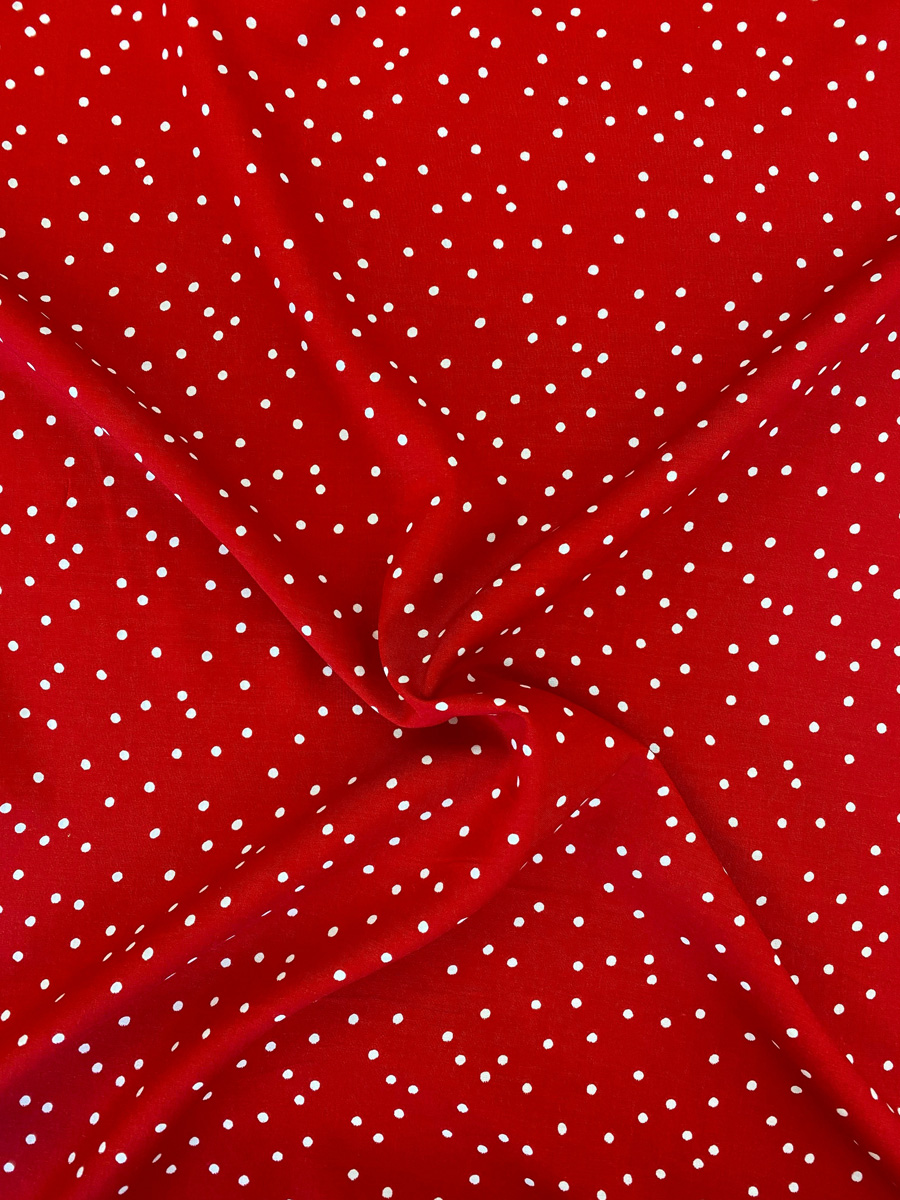 Confetti Spot Red Viscose Print