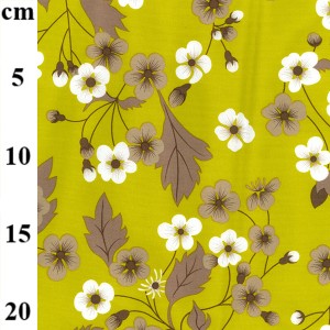 Cotton Poplin CP0730 Flowers on Green