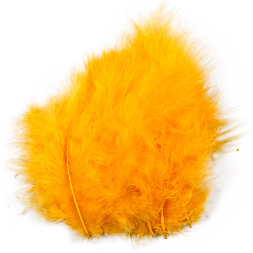 Feathers, size 5-12 cm, yellow 