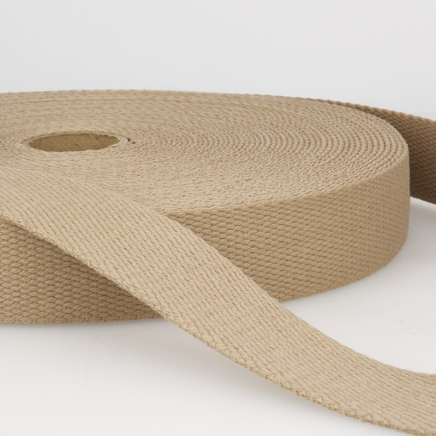 Cotton Webbing: 25mm: Taupe