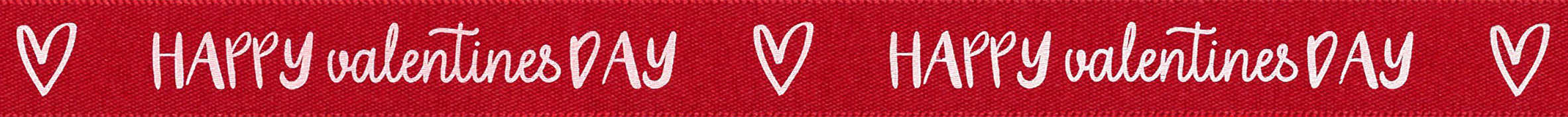 Happy Valentines Day Ribbon 15mm Red