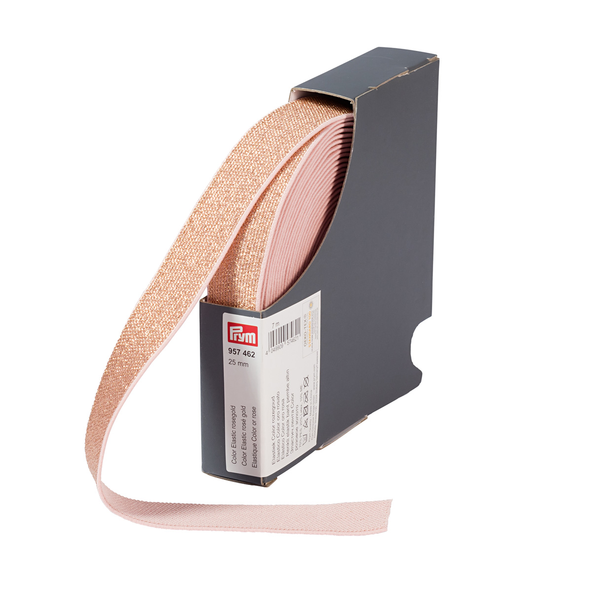 Prym Glitter Elastic 25mm Rose Gold