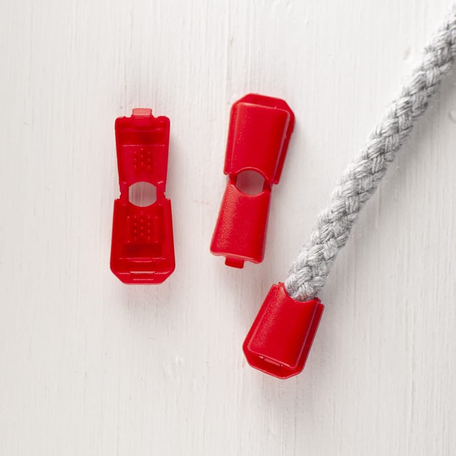 4mm Red Clip On Cord End 