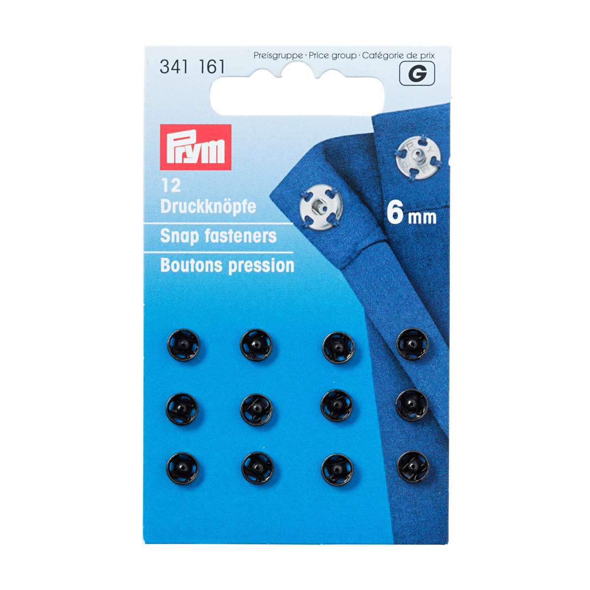 Prym Snap fasteners, 6mm, black