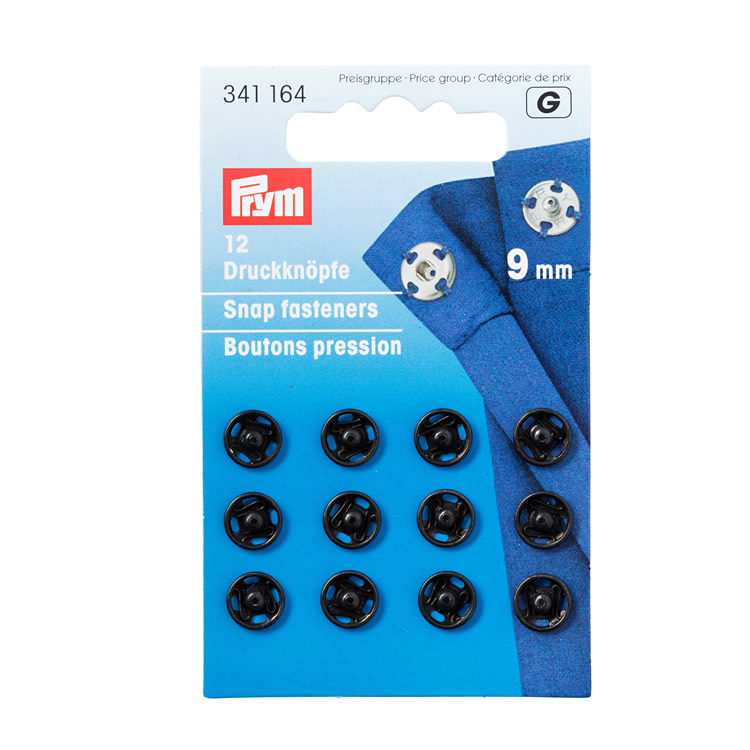 Prym Snap fasteners, 9mm, black