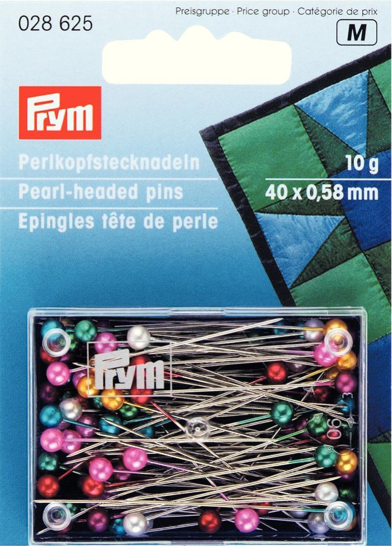 Pearl-headed pins 0.58 x 40 mm assorted colours