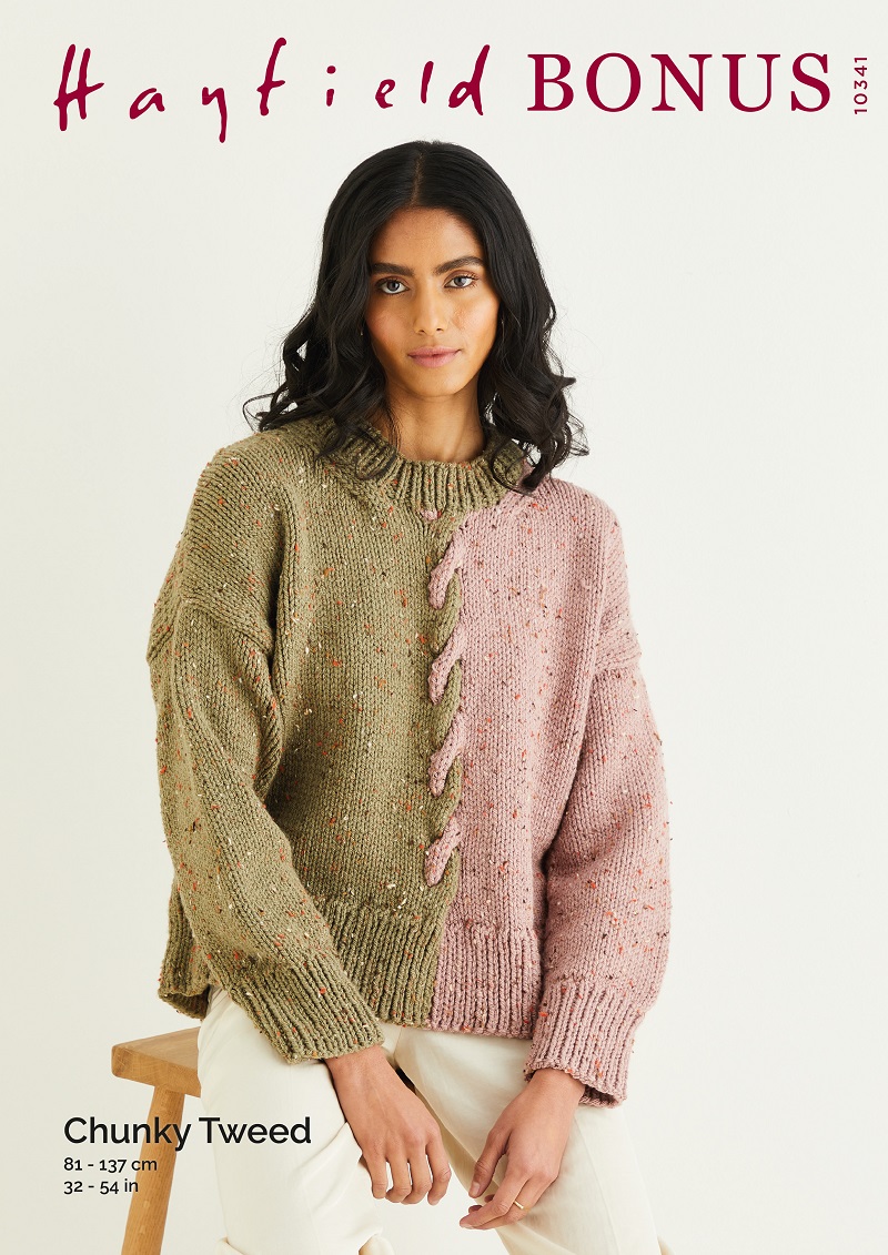 Sweater In Hayfield Bonus Chunky Tweed Pattern 10341