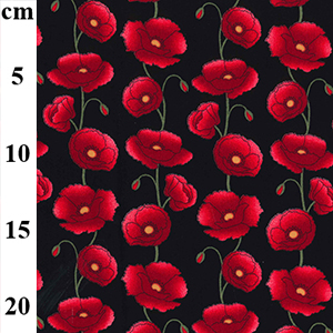 Rose & Hubble Cotton Poplin Poppies On Black