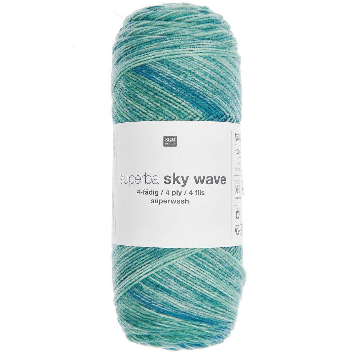 Rico Design Superba Sky Waves 4ply 100g 420m Turquoise