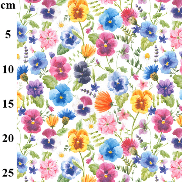 Rose & Hubble Cotton Poplin Sophia Pansies