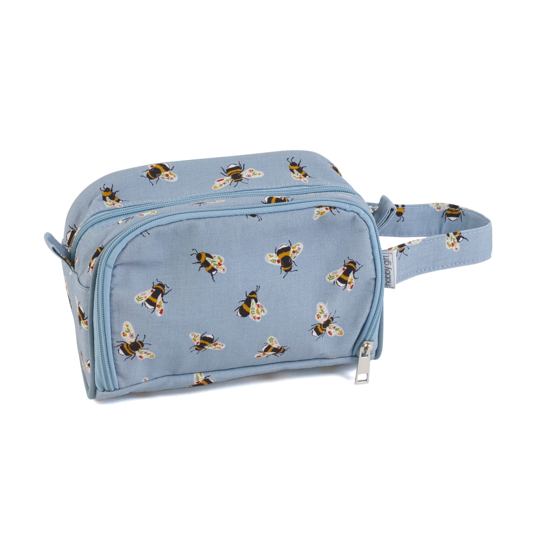 Crochet Bag with Side Pocket: Blue Bee