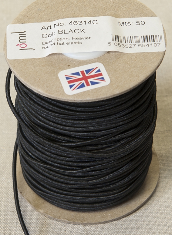 1.5mm Round Hat Elastic Black