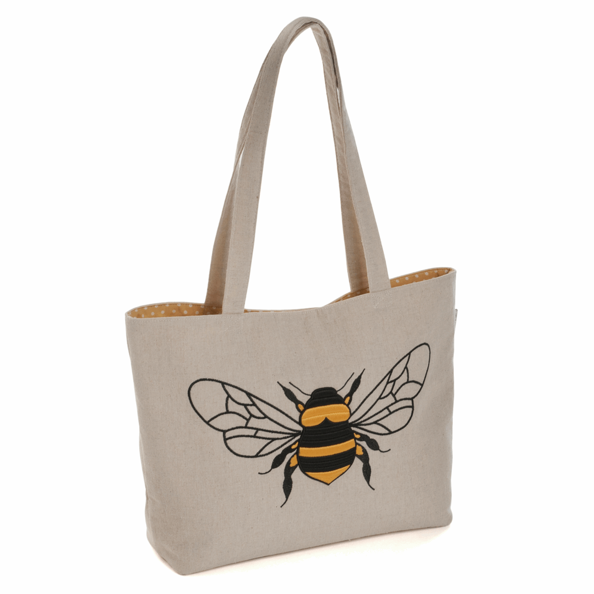 Craft Bag Shoulder Tote AppliquÃ© Linen Bee
