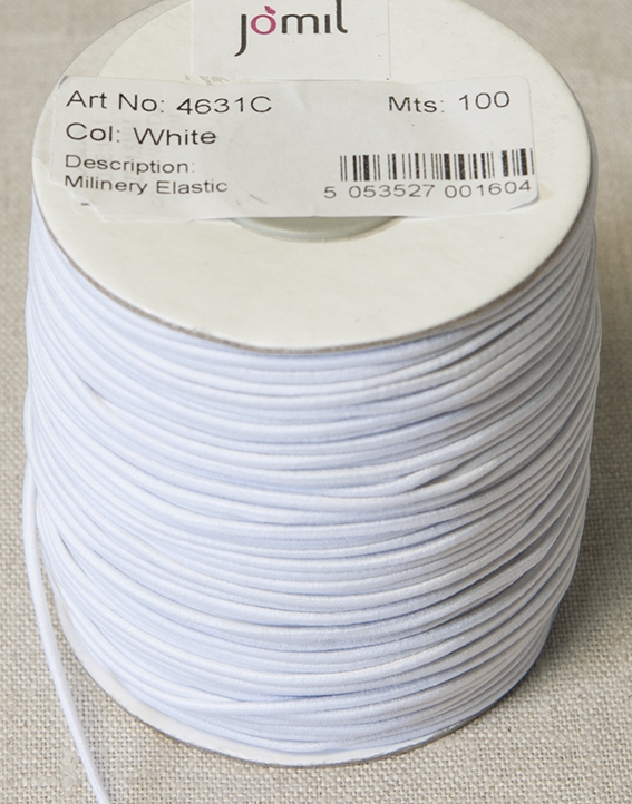 1mm Round Hat Elastic White