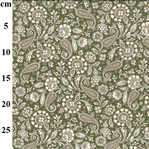 100% Cotton Poplin Paisley Print - Green