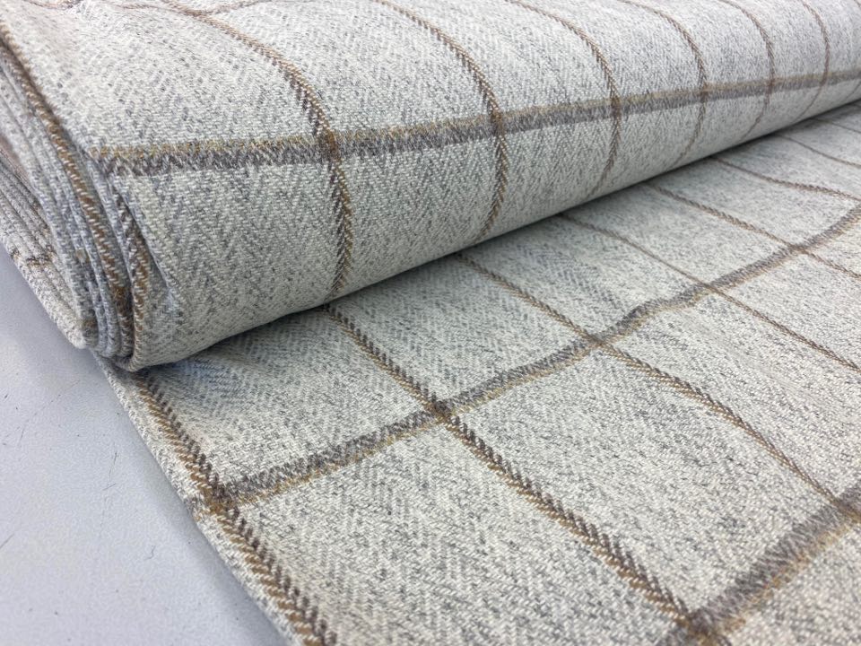 Ecru Herringbone Wool